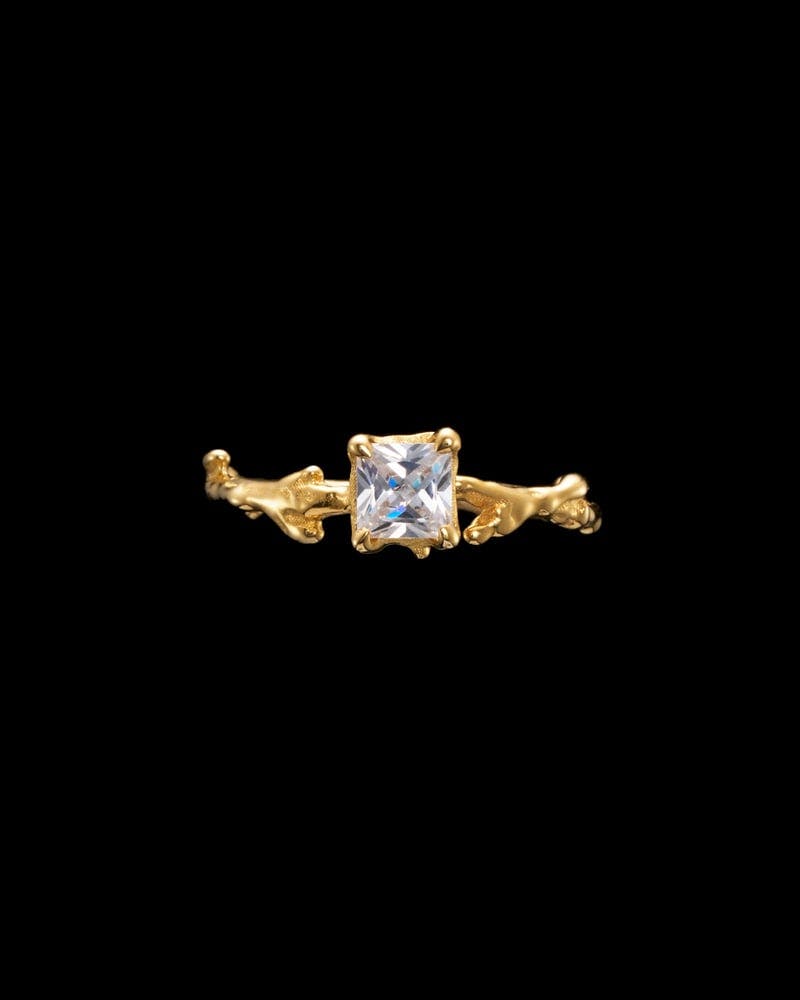 18K Yellow Gold - G/VS Princess Cut Diamond - Made to Order
