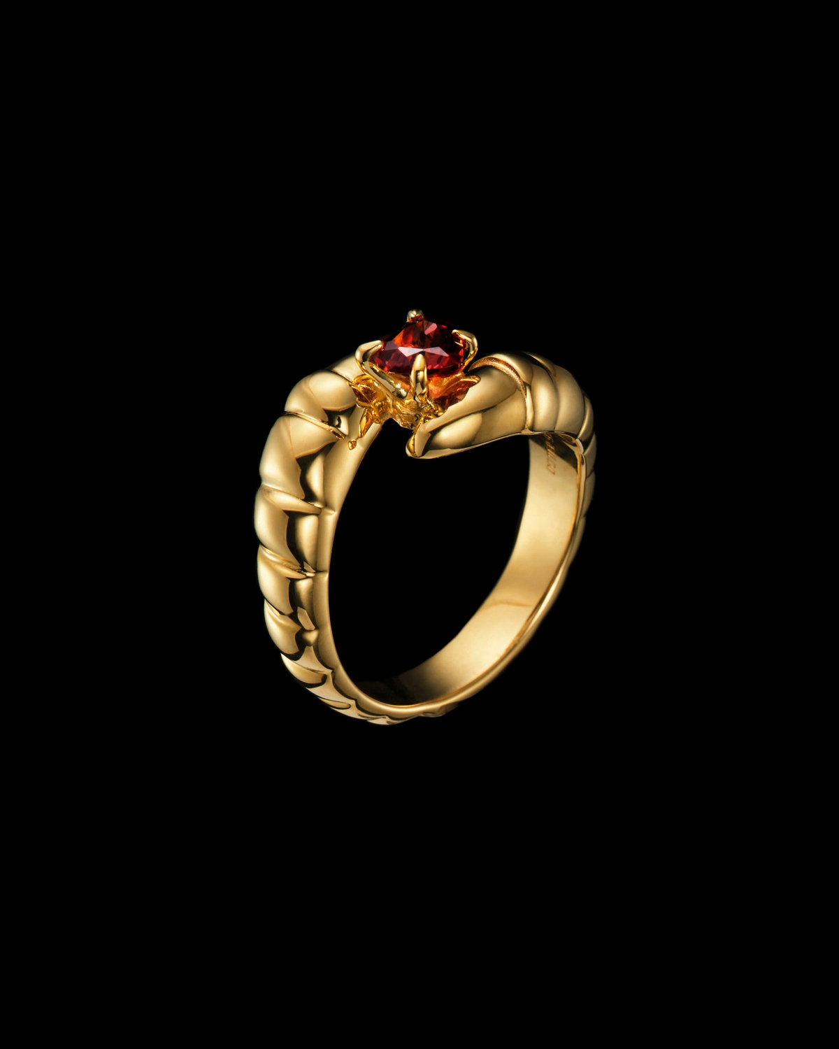 Claw Stone Heart Ring-image-1