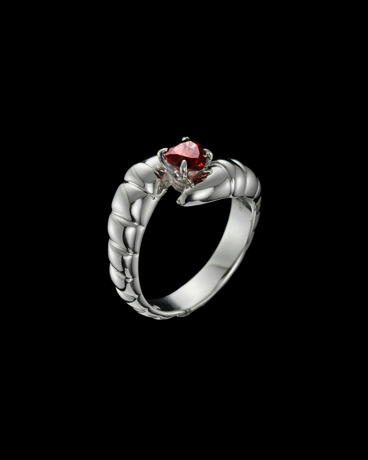 Claw Stone Heart Ring-image-1