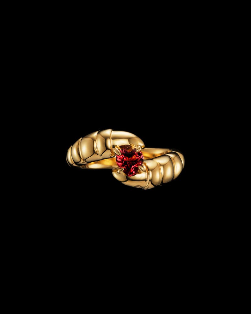 Gold-plated Silver - Red Garnet