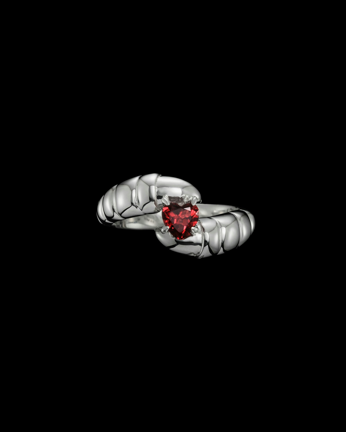 Claw Stone Heart Ring-image-0